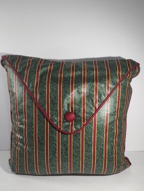 Longaberger Envelope Style Throw Pillow In Imperial Stripe Fabric, Like New